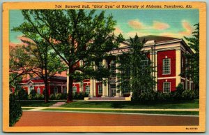 Barnwell Hall Girls Gym University of Alabama Tuscaloosa UNP Linen Postcard G7