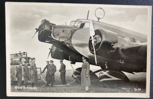 Mint Germany Real Picture Postcard Fueling Ju 52 Airplane