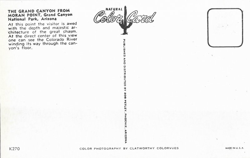 View from Moran Point Grand Canyon Arizona