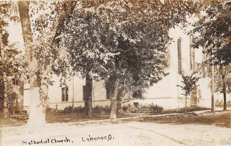 J28/ Lebanon Ohio RPPC Postcard c1910 Methodist Church Building  288