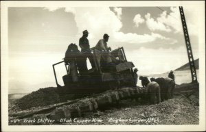 Bingham Canyon UT Copper Mine Track Shifter Real Photo Postcard