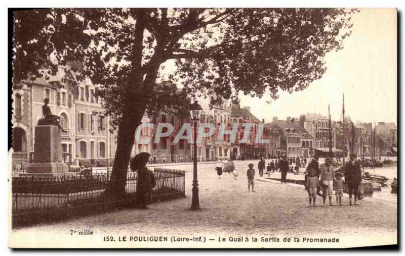 Old Postcard Pouliguen Le Quai The output from the Promenade