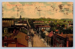 J95/ Zanesville Ohio Postcard c1910 Main Street Stores East 172