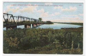 Market Street Bridge Des Moines River Ottumwa Iowa 1910c postcard