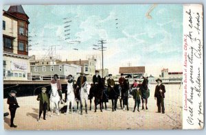 1906 Atlantic City New Jersey NJ Vintage Postcard Contrast On the Beach Posted