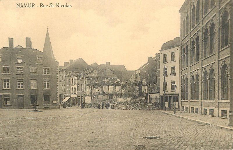 Belgium Namur rue St. Nicolas bombardment ruins
