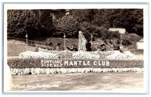 1938 Portland Rose Festival Mantle Club Flowers Parade RPPC Photo Postcard