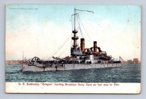 AYP EXPOSITION BATTLESHIP OREGON BROOKLYN NAVY SEATTLE WASHINGTON POSTCARD 1909