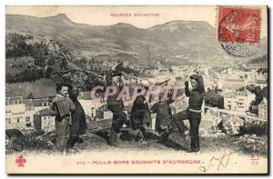 Old Postcard Folklore child Auvergne Bourree