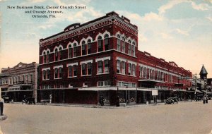 Orlando Florida Business Block Corner of Church and Orange /ave Vintage PC U11