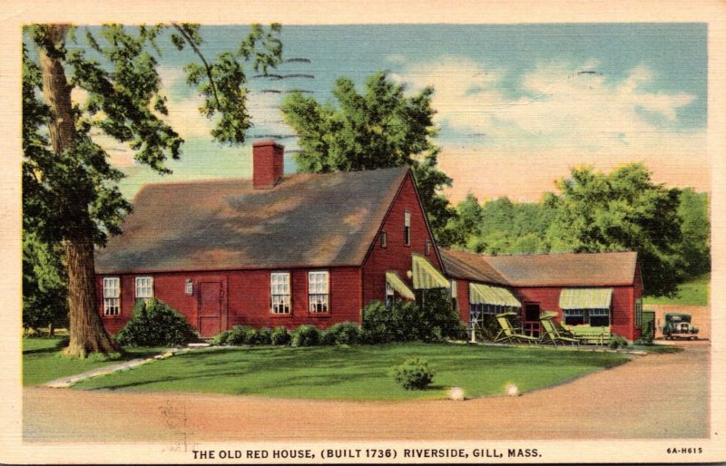 Massachusetts Gill Riverside The Old Red House Tea Room 1939 Curteich