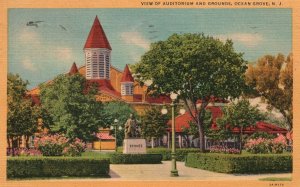 Vintage Postcard 1953 View Of Auditorium And Grounds Ocean Grove New Jersey NJ
