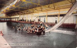 Hot Springs South Dakota Evans Punge Water Slide Pool Antique Postcard K24376