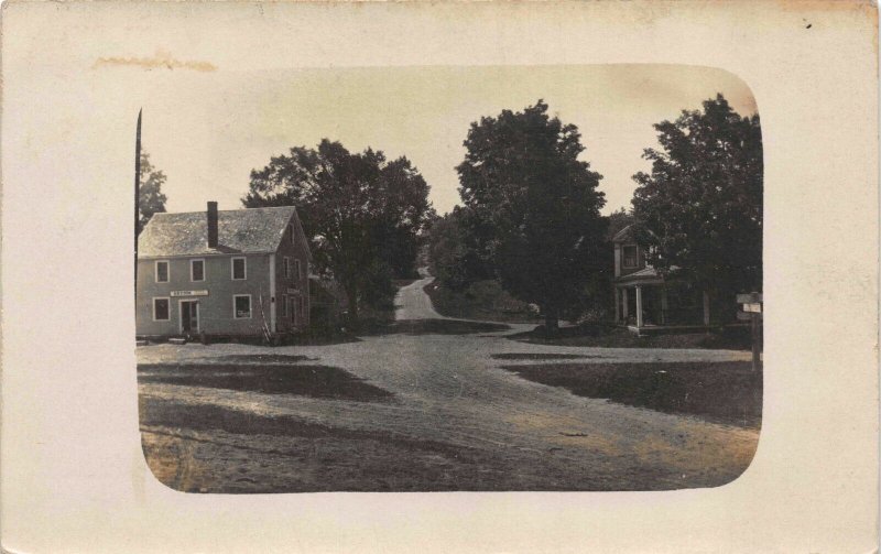 Real Photo Postcard Street Scene and Homes in Moss Corner, Maine~117904