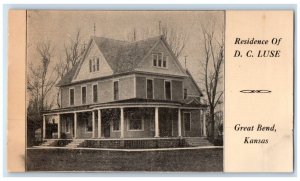 Residence Of DC Luse Lightning Rod Co. Great Bend Kansas KS Antique Postcard