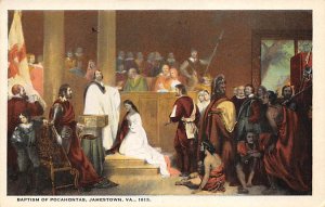 Baptism of Pocahontas Jamestown, Virginia, USA 1613 History Unused 