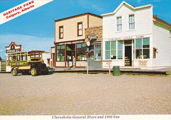 Canada Alberta Calgary Claresholm General Store and 1908 Bus Heritage Park