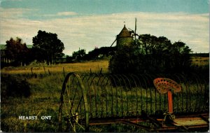 Postcard Canada Ontario Hearst farm view windmill