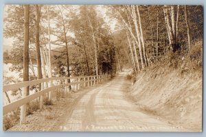 c1910's A Pleasant Drive Lake Dunmore Vermont VT RPPC Photo Antique Postcard