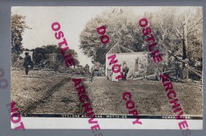 Nemaha NEBRASKA RPPC 1908 TORNADO RUINS Crowd nr Peru Auburn Brownville SE NE