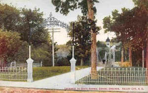 Entrance Valley City State University School Bridge North Dakota 1910c postcard