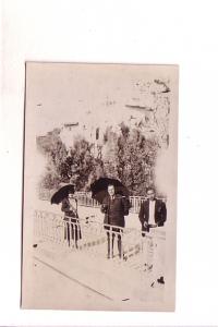 Real Photo, Woman, Man, Umbrellas, Turkish Man, French Back, 4.5X3 inches