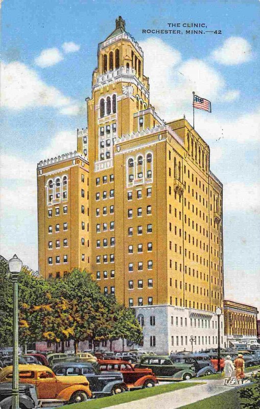 Mayo Clinic Rochester Minnesota linen postcard