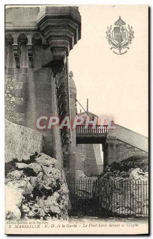 Old Postcard Marseille ND guard the drawbridge before the Crypt