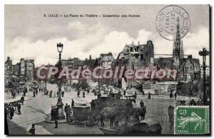 Postcard Old Lille The Place Du Theater Ensemble Of Ruins
