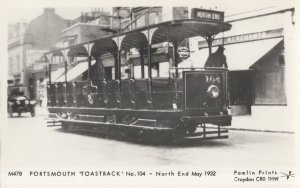 Portsmouth Toastrack No 104 in 1932 Transport Tram Bus Postcard