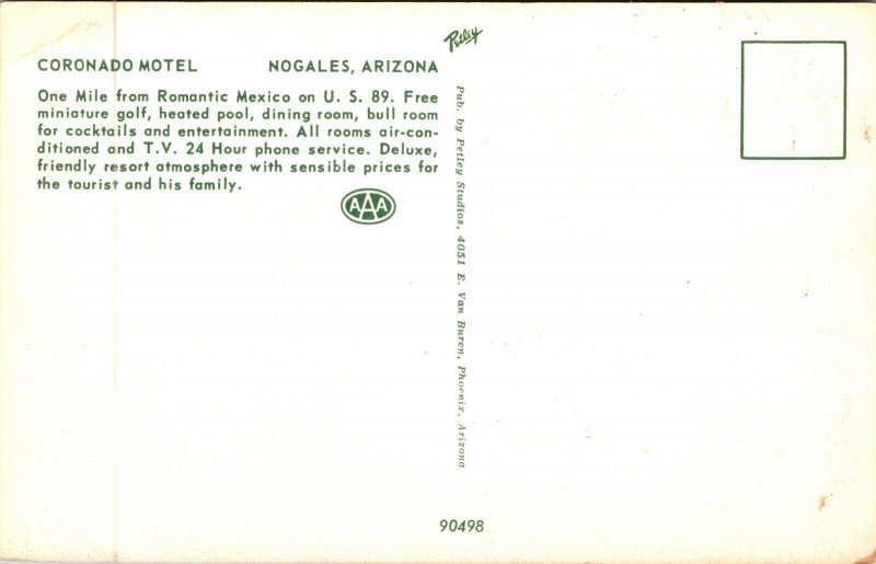 Postcard Coronado Motel in Nogales, Arizona~137205