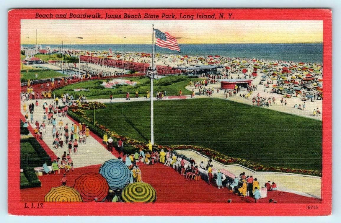 JONES BEACH STATE PARK, Long Island NY Beach & BOARDWALK 1949