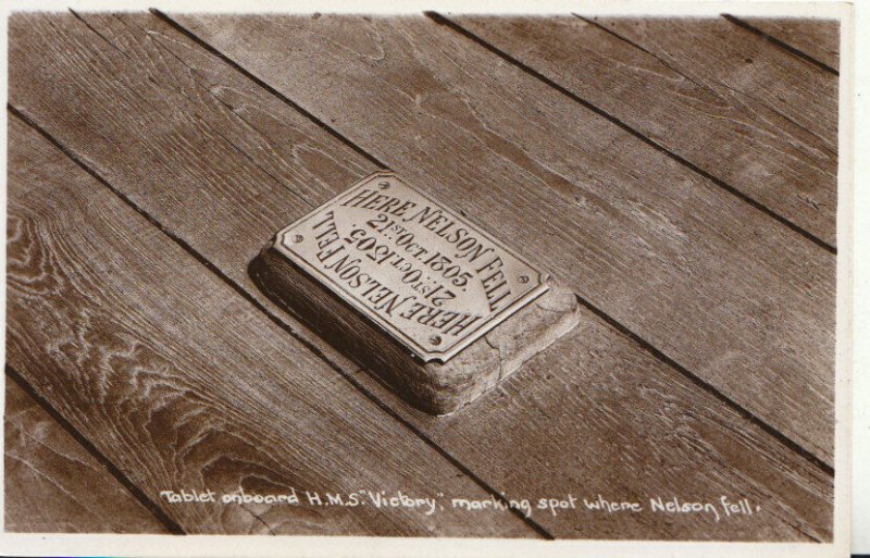 Hampshire Postcard - H.M.S. Victory - Marking Spot Where Nelson Fell - Ref TZ982