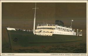Steamship MV Leinster Liverpool to Dublin ART DECO Postcard
