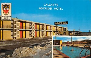 Calgary, Alberta Canada  BOWRIDGE MOTEL  Pool View  ROADSIDE Vintage Postcard