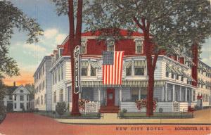 Rochester New Hampshire New City Hotel Street View Antique Postcard K52245