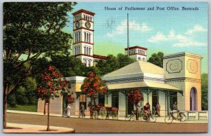 Hamilton Bermuda 1951 Postcard House Of Parliament & Post Office