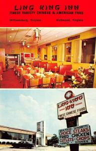 Richmond Virginia Ling King Inn Multiview Vintage Postcard K66117