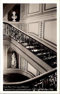 RPPC Stairway, Vanderbilt Mansion Nat'l Historic Site, Hyde Park NY Postcard T41