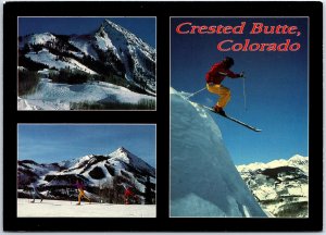 VINTAGE CONTINENTAL SIZE POSTCARD CRESTED BUTTE SKI AREA COLORADO