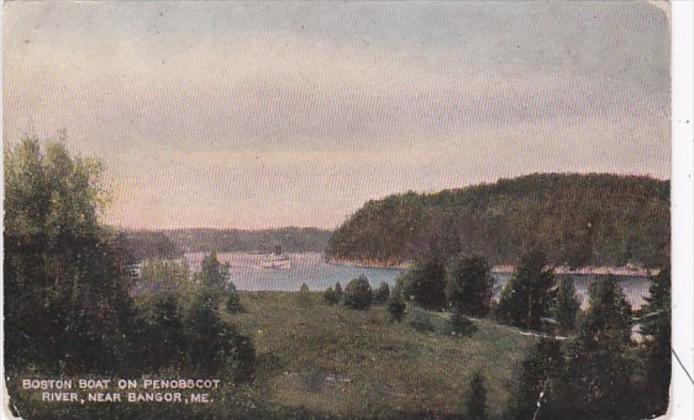 Maine Bangor Boston Boat On Penobscot River