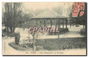 Old Postcard Paris park Montsouris Kiosk