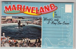 P3164 vintage postcard book marineland of the pacific 10 view foldout