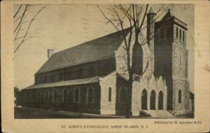 White Plains NY St. John's Church c1910 Postcard