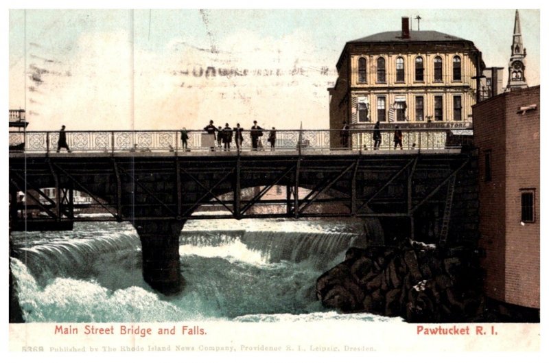Rhode Island Pawtucket , Main Street Bridge and Falls