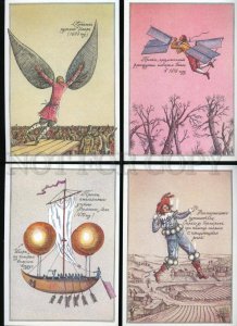 137266 History of ballooning Collection of 16 old postcards