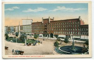 The Square Looking West Watertown New York 1917 postcard