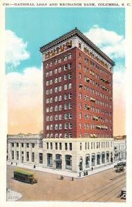 COLUMBIA, SC South Carolina   NATIONAL LOAN & EXCHANGE BANK    c1920's Postcard