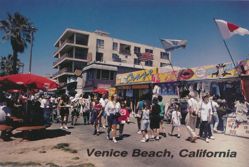 Ocean Front Walk Shops and Food Vendors - Venice Beach CA, California - Roadside