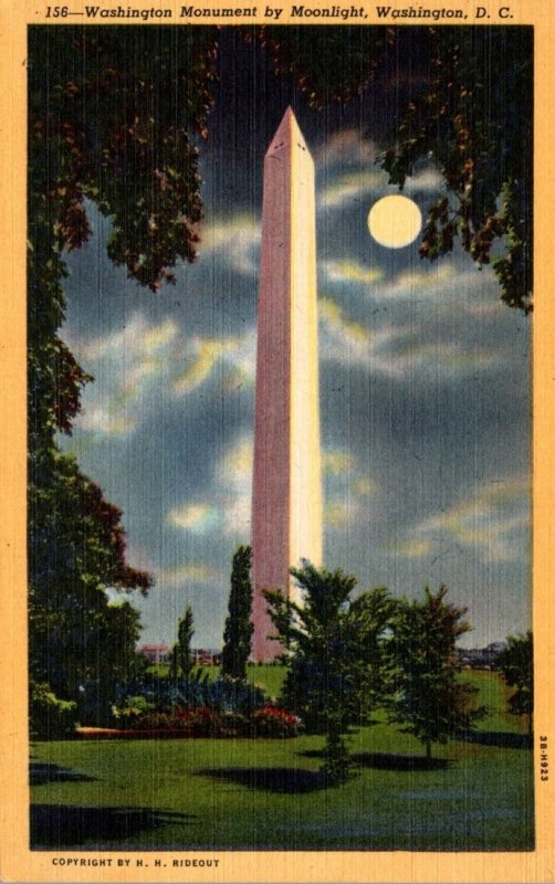 Washington D C Washington Monument By Moonlight Curteich